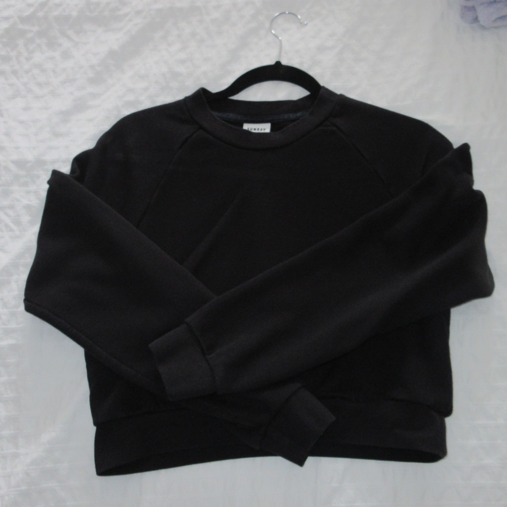 Sunday Best Cropped Black Crewneck